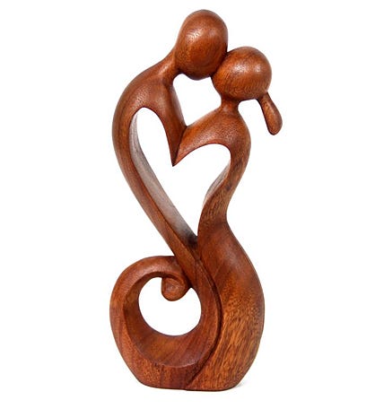Novica Love Wood Sculpture